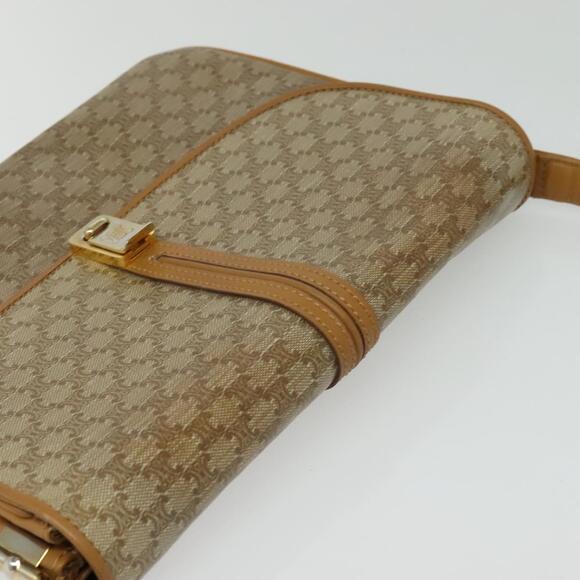 CELINE Macadam Canvas Shoulder Bag Pvc Beige Gold - Picture 6 of 13